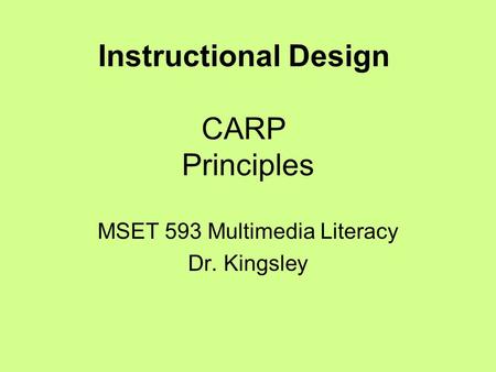 Instructional Design CARP Principles