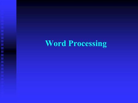 Word Processing. ©www.teach-ict.com All Rights Reserved Introduction Word processing is the use of a word processor to create documents using computers.