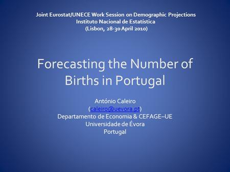 Forecasting the Number of Births in Portugal