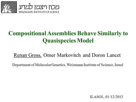 Compositional Assemblies Behave Similarly to Quasispecies Model