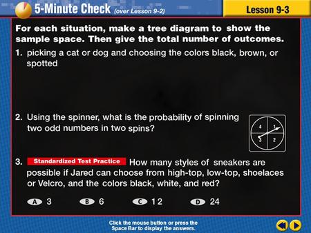 Transparency 3 Click the mouse button or press the Space Bar to display the answers.