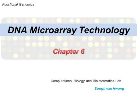 Computational Biology and Bioinformatics Lab. Songhwan Hwang Functional Genomics DNA Microarray Technology.