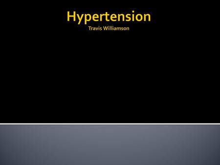  Chronic (persistent or lasting) medical condition where blood pressure is elevated.  Also referred to as High Blood Pressure (HBP)  The term hypertension.