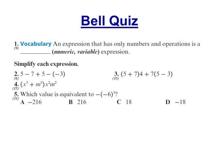 Bell Quiz.