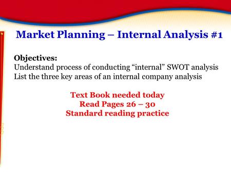 Market Planning – Internal Analysis #1