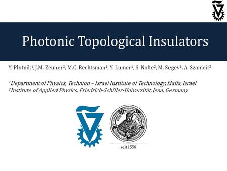 Photonic Topological Insulators