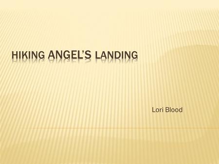 Lori Blood.  Hiking Angel’s Landing provides several benefits  First, the ability to challenge yourself  Second, the chance to appreciate some of the.