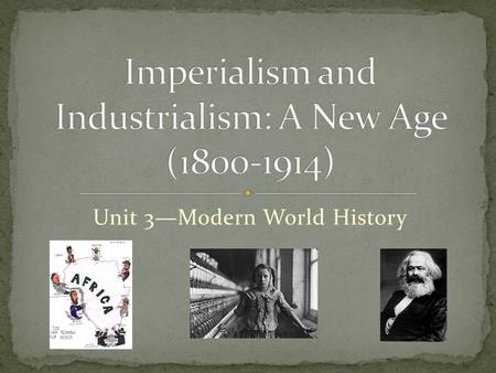 Unit 3—Modern World History. Main Idea: The Industrial Revolution started in England and soon spread elsewhere.