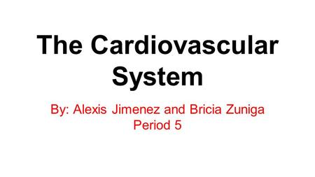 The Cardiovascular System