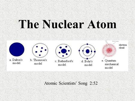 The Nuclear Atom Atomic Scientists’ Song 2:52. Aristotle (460 B.C. – 370 B.C.) emphasized that nature consisted of four elements: air, earth, fire, and.