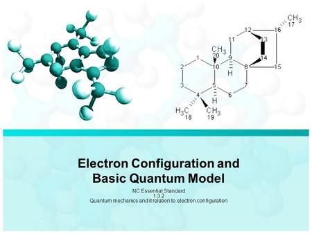 Electron Configuration and Basic Quantum Model NC Essential Standard 1.3.2 Quantum mechanics and it relation to electron configuration.