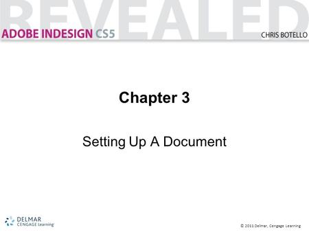 © 2011 Delmar, Cengage Learning Chapter 3 Setting Up A Document.