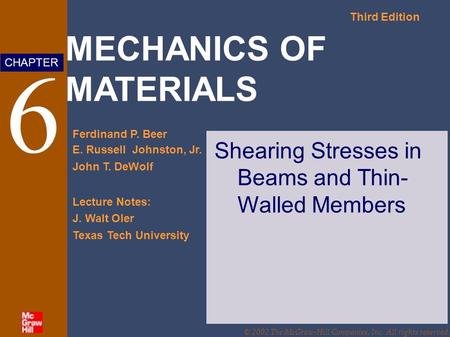 MECHANICS OF MATERIALS