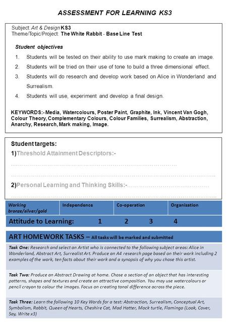 ASSESSMENT FOR LEARNING KS3