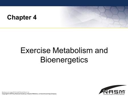 Chapter 4 Exercise Metabolism and Bioenergetics. Purpose To provide basic information on energy metabolism and bioenergetics that will be useful in helping.