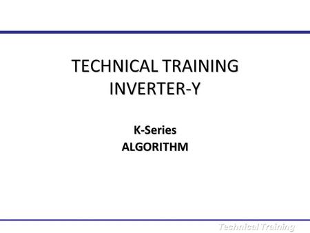 TECHNICAL TRAINING INVERTER-Y