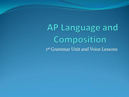 AP Language and Composition