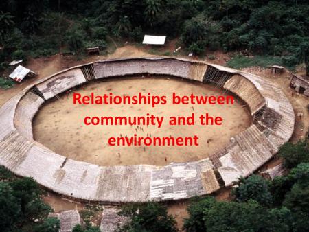 Relationships between community and the environment