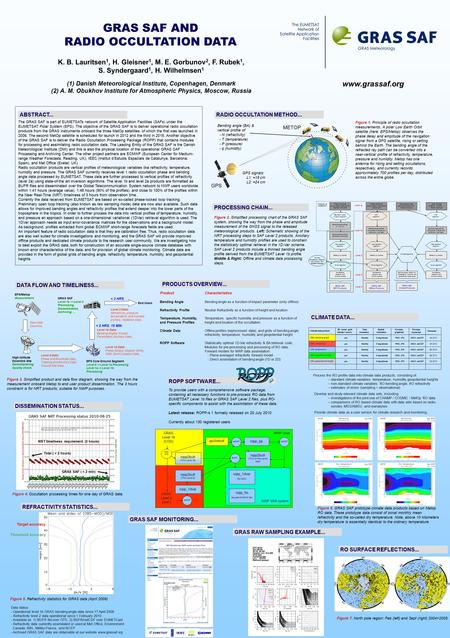 GRAS SAF AND RADIO OCCULTATION DATA K. B. Lauritsen 1, H. Gleisner 1, M. E. Gorbunov 2, F. Rubek 1, S. Syndergaard 1, H. Wilhelmsen 1 (1) Danish Meteorological.