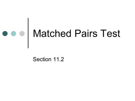 Matched Pairs Test Section 11.2. Sodoku Anyone? *I need some people who have never played… *Let’s see if boys are better than girls….