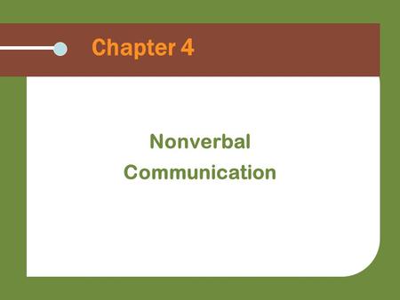 Nonverbal Communication