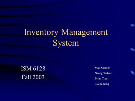 Inventory Management System