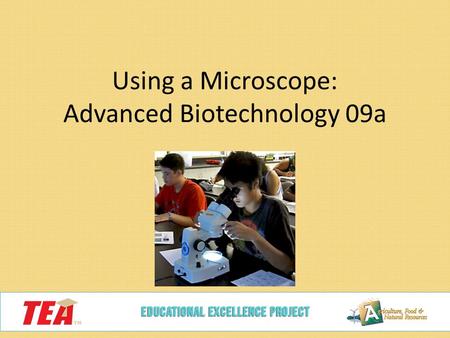 Using a Microscope: Advanced Biotechnology 09a. What is this?