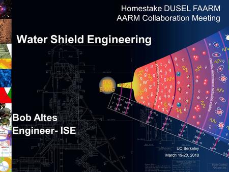 1 Homes take DUSEL NSF Preliminary Baseline Review - April 13-15, 2010 Bob Altes Engineer- ISE Water Shield Engineering Figure Courtesy PDG and LBNL Homestake.