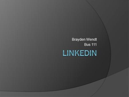 Brayden Wendt Bus 111. History  Founded 2002  Launched 2003  Reid Hoffman.