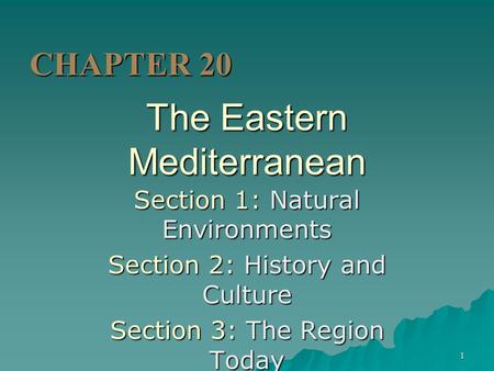 The Eastern Mediterranean