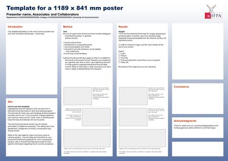 Presenter name, Associates and Collaborators Department of XXXXXXXXXXXXXXXX, College of XXXXXXXXXXXXXXXXXX, University of xxxxxxxxxxxxxx Template for a.