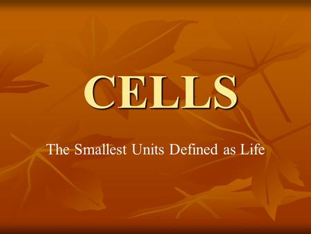 CELLS The Smallest Units Defined as Life Wall Walk Aristotle Aristotle Gregorio Redi Gregorio Redi Robert Hooke Robert Hooke Anton van Leeuwenhoek Anton.