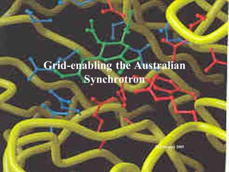 Grid-enabling the Australian Synchrotron 24 February 2005.