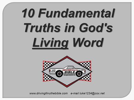 10 Fundamental Truths in God's Living Word