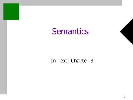 Semantics In Text: Chapter 3.