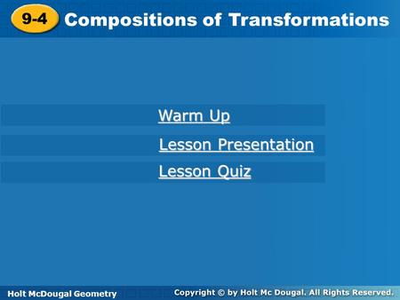 Compositions of Transformations