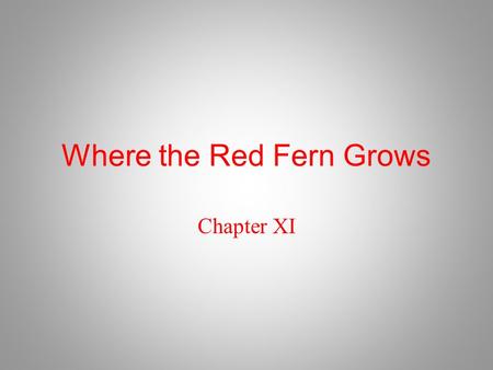 Where the Red Fern Grows Chapter XI. Redbones.