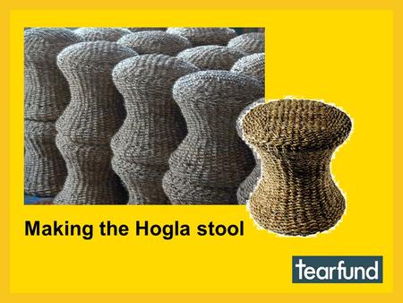 Making the Hogla stool. The Hogla plant grows in abundance beside the many waterways and rivers of Bangladesh. Traditionally, it has been used for roofing.