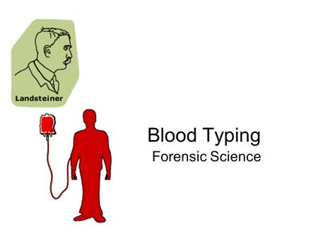 Blood Typing Forensic Science. History of Typing 1901: Austrian, Karl Landsteiner discovered human blood groups Mixing 2 different kinds of blood that.