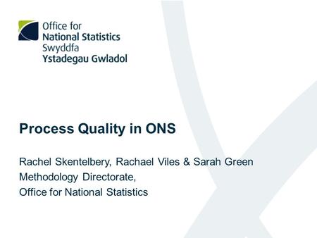 Process Quality in ONS Rachel Skentelbery, Rachael Viles & Sarah Green