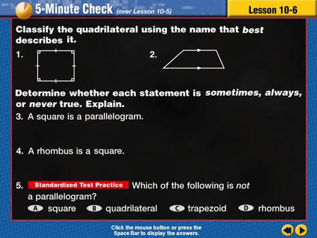 Transparency 6 Click the mouse button or press the Space Bar to display the answers.