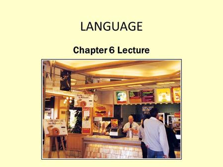 LANGUAGE Chapter 6 Lecture.