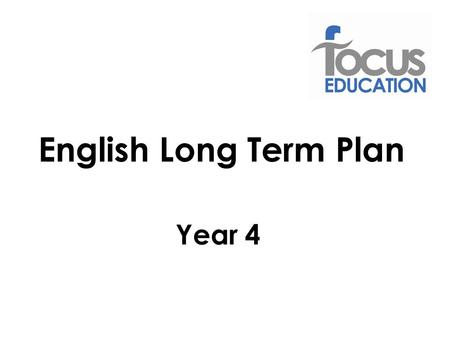 English Long Term Plan Year 4.