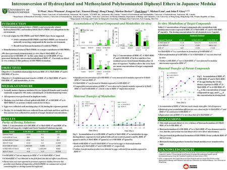 Interconversion of Hydroxylated and Methoxylated Polybrominated Diphenyl Ethers in Japanese Medaka Yi Wan 1, Steve Wiseman 1, Fengyan Liu 1, Xiaowei Zhang.