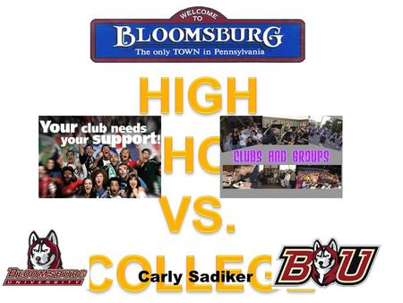 Carly Sadiker How does high school students participation in activities compare to college students participation in activities? *Finding out the answer.