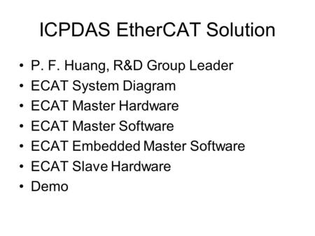 ICPDAS EtherCAT Solution