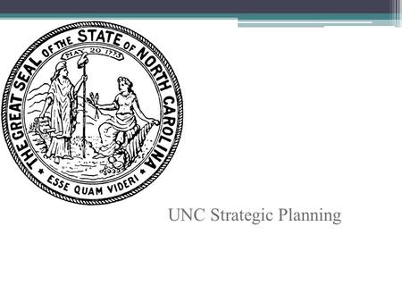 UNC Strategic Planning. Background and Goals UNC-system adopts a strategic plan every five years, last was in 2007 Strategic plan sets priorities, guides.