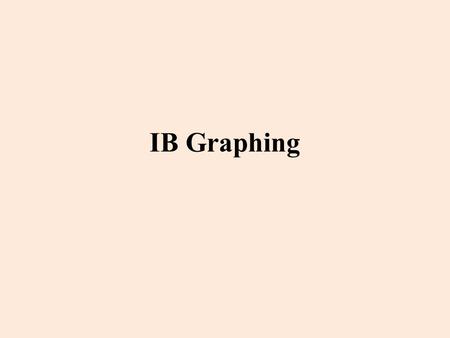 IB Graphing. Usually give graphical data display because: See relationship btw variables (increasing, decreasing or none). See outliers from data. Determine.