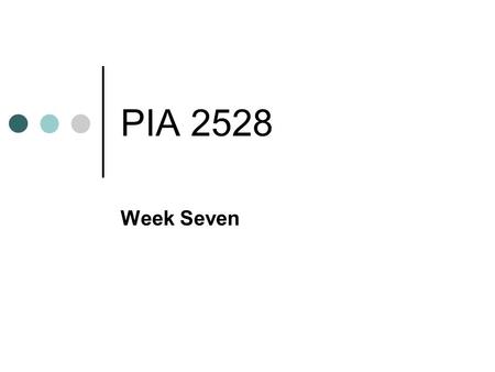 PIA 2528 Week Seven. The Public Service THE RELATIONSHIP TO LOCAL GOVERNMENT.