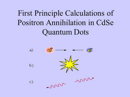 First Principle Calculations of Positron Annihilation in CdSe Quantum Dots.